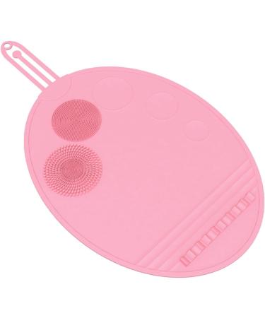 MagiDeal Brush Cleaning Mat Cosmetic Brushes Scrubber Mat Makeup Brush Holder Portable Washing Tool for Makeup Brush Sponge Powder Pink - Buy Online on GoSupps.com