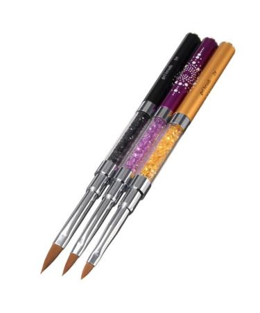 POPETPOP Nail Dotting Tool Nail Art Nail Kits Nail Builder Brush Nail Brush Kit De Manicura Kit De U as De Gel Flat Brush Pen False Tip Builder Brush Dual Brush Pens Manicure Flat Pen medium Golden