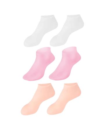 Moisturising Socks Silicone 3 Pairs Moisture Gel Socks Moisturising Foot Socks Exfoliating Silicone Socks Lotion Moisturizing Socks Spa Silicone Moisturizing Socks Pedicure Gel Socks