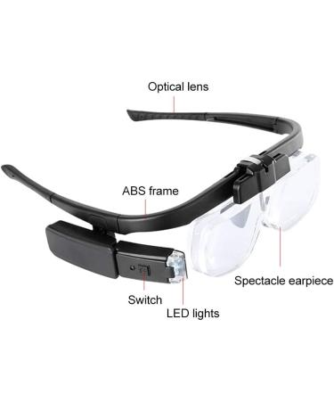 USB Rechargeable Headband Magnifier Head Mounted Magnifying Glasses with 2 LED Lights & Removable Lensesfor Reading Close Work Small Gift - Buy Online on GoSupps.com