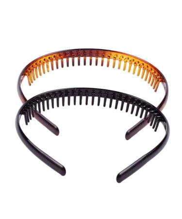 Fashion Plastic Headband Hair Hoop Set for Women and Girls - Black & Brown - Buy Online on GoSupps.com