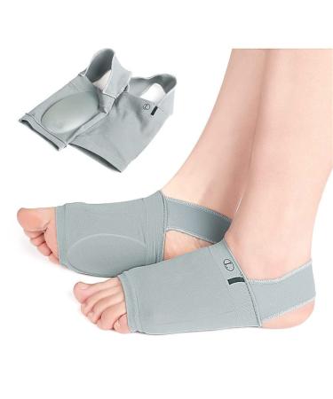 Price Xes Upgrade Metatarsal Compression Arch Support Sleeves with Gel Pad Inside - Brace for Flat Foot & Plantar Fasciitis Pain Relief Women Men 1 Pair  Gray  6.3 x 3 in