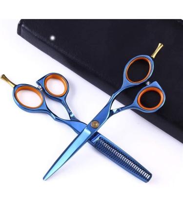 Hairdressing Scissors Barber Scissors Hair Trim and Cut Thinning Hair Scissor Combination Set for Barber Shop Salon Home or Travel Use 5.5 Inch Blue - Buy Online on GoSupps.com