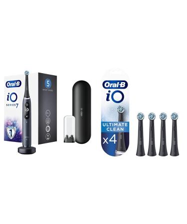 Oral-B iO - 7 - Black Electric Toothbrush + 4 Refills Black + 4 Refills