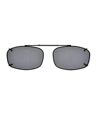 Eyekepper Metal Frame Rim Polarized Lens Clip On Sunglasses 54 * 34MM Grey Lens One Size Grey