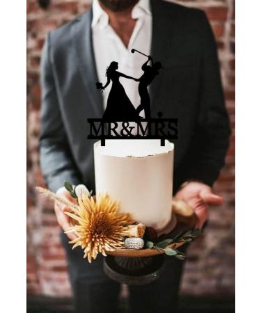 Funny Wedding Cake Topper - Bride Grabs Golfer Groom Who Playing Golf - Golf Couple Cake Topper Mr&Mrs Wedding Cake Topper (Golfer) - Buy Online on GoSupps.com