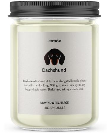 Dachshund Candle - Soy Wax with Madagascan Vanilla Jasmine & Sugared Almond - Perfect Sausage Dog Gift for Christmas or Birthday - Buy Online on GoSupps.com