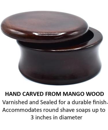 Parker Hand Carved Mango Wood Shaving Soap Bowl - Classic Style - Buy Online on GoSupps.com