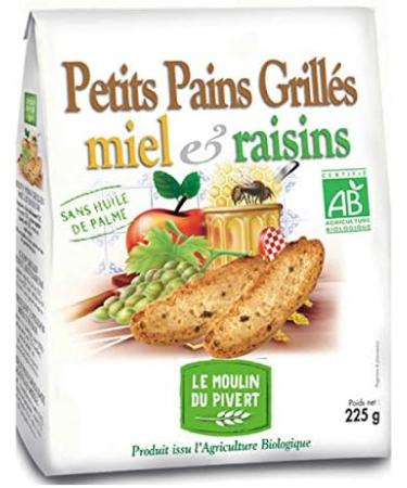 Le Moulin Du Pivert Organic Honey Grapes Grilled Bread 225 g - Sold by Unit - Buy Online on GoSupps.com