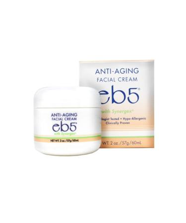eb5 Anti-Aging Face & Neck Cream with Synergex Formula for Men/Women | Alleviates Appearance of Fine Lines & Wrinkles | Vitamin E, A, B5, Oat Kernel Complex | 2 Oz
