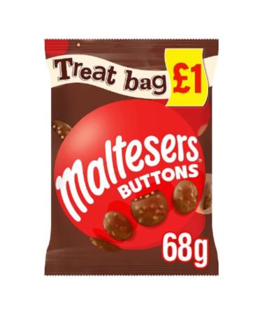 Maltesers Buttons Chocolate Treat Bag 68g x Case of 20