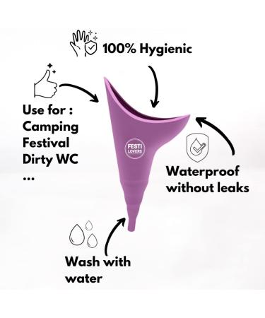 Fixed Waterproof Urinal for Women - Portable Pink Toilet Solution with Hygiene Cloths for Outdoor Festivals & Travel - Buy Online on GoSupps.com