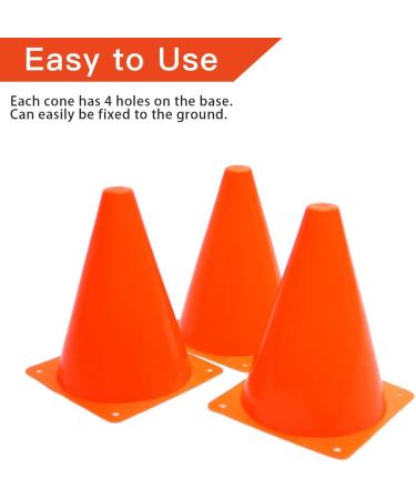 Novelty Place 7 Plastic Training Cones - 12Pcs Durable Traffic & Field Marker Cones for Safety & Agility Training in Sports & Activities - Orange - Buy Online on GoSupps.com