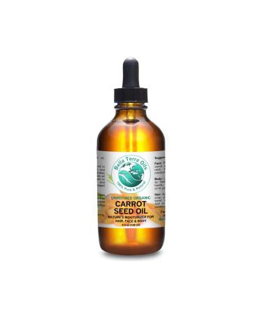 Bella Terra Oils Carrot Seed Carrier Oil 4 oz 100% Pure Cold-pressed Unrefined Organic Natural Moisturizer for Skin Hair 4 Fl Oz (Pack of 1) - Buy Online on GoSupps.com