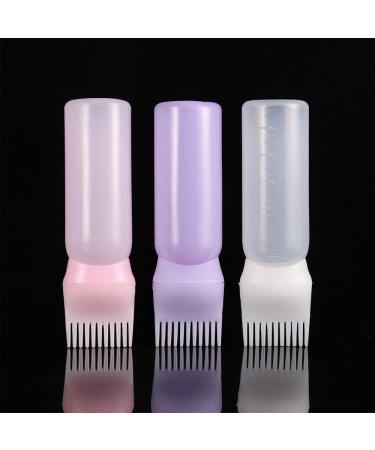 Applicator Bottles Plastic Hair Dye tool Hair Colouring Dispensing Comb Oil Comb Empty Bottle Dyeing Shampoo Bottle(white) - Buy Online on GoSupps.com