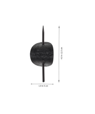 SHERCHPRY 3pcs Leather Hair Barrettes with Stick - Black Oval Shape Hair Clips - Buy Online on GoSupps.com