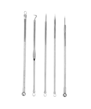 Shop 5pcs Stainless Steel Blackhead Removal Tool Set - Double-Ended Acne & Pimple Tool for Effective Skin Care - Buy Online on GoSupps.com