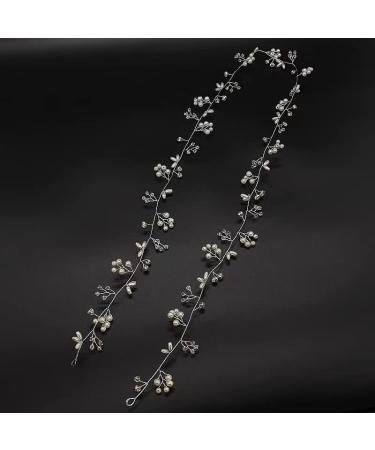 Bridal Flower Side Hair Clips Pearl Hair Pieces Comb Bridal Headpiece for Brides Bridesmaid Girls Women Hair Comb Wedding Prom Birthday Party Hair Accessories (Silver) (design1)