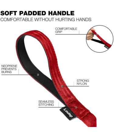 Loutep 25m Dog Training Lead - Durable Nylon Long Line with Padded Handle & Heavy-Duty Swivel Hook - Ideal for Obedience Training - Red - Buy Online on GoSupps.com