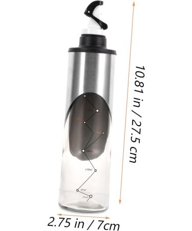 Zerodeko Glass Oil Bottle 2pcs Condiment Bottles Vegetable Oil Metal Glass Condiment Dispenser 27.5X7CMx2pcs Silverx2pcs - Buy Online on GoSupps.com