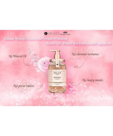 Shop 3X Damask Weilaiya Grand Rose Extract Shower Gel 450mL + FREE Niacinamide Pecan Body Scrub 200mL - International Shipping Available - Buy Online on GoSupps.com