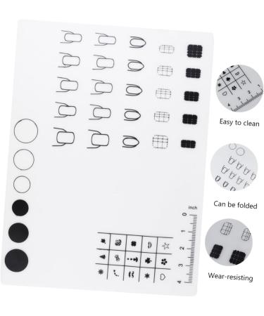 HAPINARY Nail Art Soft Silicone Pad Silicone Stamping Plate Nail Polish Practice Pad Nail Art Stamping Mat Nail Sticker Guide Nails Silicone Mat Manicure Mat 38x29cm White - Buy Online on GoSupps.com