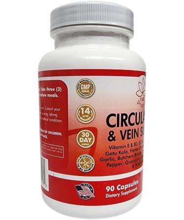 Main Products Circulation and Vein Support 90 Capsules Micronized Process Blood Circulation and Leg Vein Supplements Vascular Support 1979mg Formula. - Buy Online on GoSupps.com