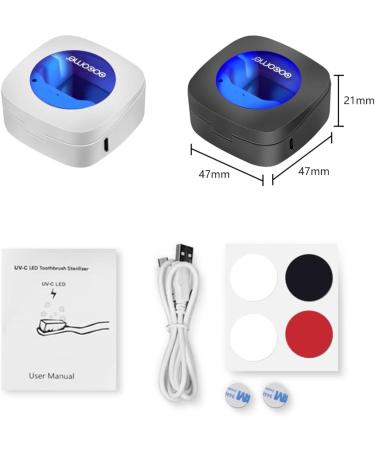 OOCOME Portable Deep UV Toothbrush Sanitizer Case Toothbrush Sanitizer Holder Organizer Case Toothbrush Cleaner Holder with Sticker free Punching for Travel and Family Use (2 Packs) - Buy Online on GoSupps.com
