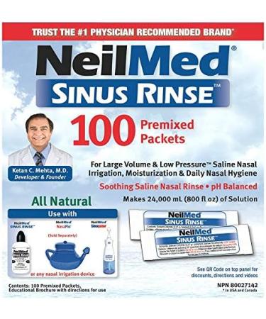 Buy Sinus Rinse Refill Packets - 100 Premixed Saline for Allergy Relief | pH Balanced & Easy-to-Use | Pack of 5 - International Shipping Available - Buy Online on GoSupps.com