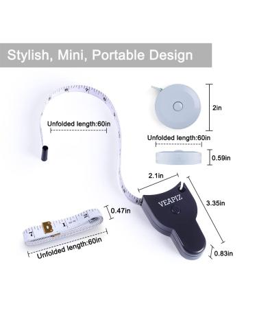3PCS Automatic Telescopic Body Measure Tape with Lock Pin and Push-Button Retract - 60 inch Measuring Tape for Weight Loss, Muscle Gain, Tailoring, Sewing and More - Buy Online on GoSupps.com