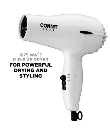 Conair 1875 Watt Mid-Size Styler Hair Dryer - White | Powerful and Compact Hair Dryer - Buy Online on GoSupps.com