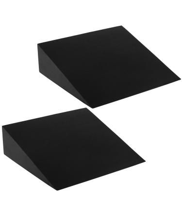 DEAYOU 2 Pack Yoga Foam Wedge, 13" EVA Foam Stretch Slant Boards for Lower Leg Strength Improvement, Squat Wedge Block for Exercise, Calf Stretching, Knee Pad, Back Support, Footrest Cushion (Black)