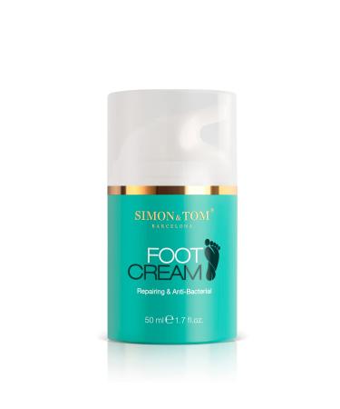 Simon & Tom Foot Cream - Foot cream with organic argan and tea tree oil - antibacterial - regenerates very dry and cracked skin - for feet and nail area - 50 ml - made in spain