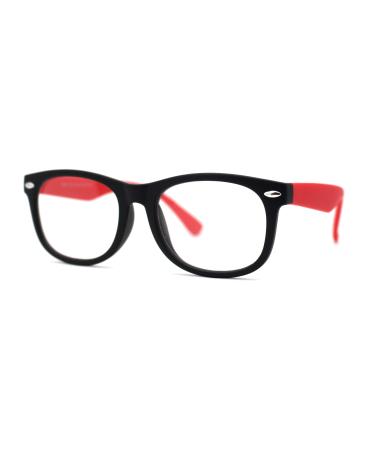 Boys Crushproof Flexible Rubber Horn Rim Blue Light Filter Computer Glasses Black Red