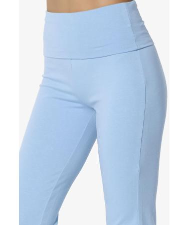 TheMogan Women's Comfy Stretch Cotton Boot Cut Lounge Yoga Pants - Light Blue - Buy Online on GoSupps.com