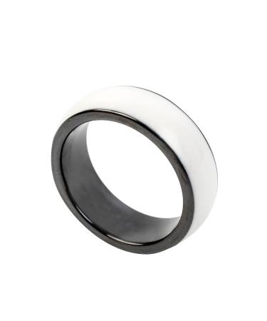 riversmerge NFC White Forum Type 2 215 496 Bytes Chip Universal for Mobile Phone Wearable Smart Ring Waterproof Ceramic NFC Ring for Men or Women (White-NFC 18mm)