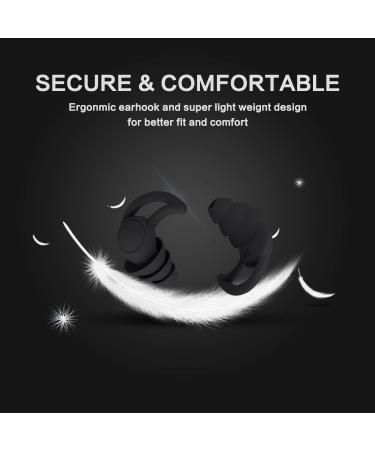 Black Washable Ear Plugs for Sleeping, Work, Travel, Concert, Swimming - Noise Cancelling & Reduction, Hearing Protection - Ideal for Sleep & Snoring - Buy Online on GoSupps.com