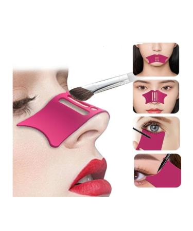 1Pc Red Silicone Nose Shadow Template Silicone Nose Shadow Tools 4 in 1 Multifunctional Contour Template Eyebrow Shaping Eyeliner Stencil Eyebrow Shaping Stencil Makeup