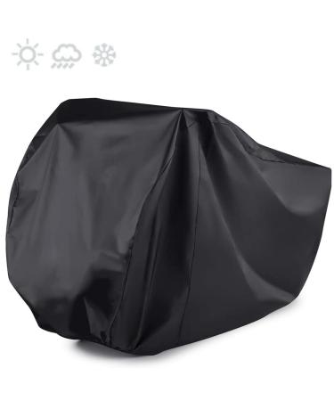 Maveek 190T Waterproof Cycle Bike Rain Cover for 1 Bike, Outside Storage Road Dirt Bike Covers Indoor Water Resistance Travel Transport Garage Shed Tent Winter Summer All Weather Black-XL