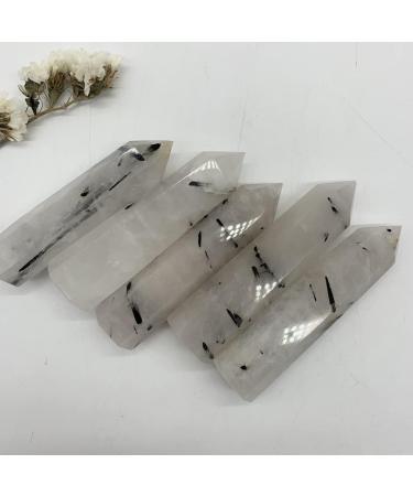 ERNZI Natural Tourmaline Black Hair Quartz Point Wand - 40-60mm Reiki Crystal for Healing & Energy - Buy Online on GoSupps.com
