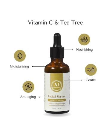 Vitamin C Serum for Face - Anti-Aging Brightening & Firming | Fine Lines & Wrinkles Corrector with Tea Tree (1.69 oz) - Shop Internationally - Buy Online on GoSupps.com