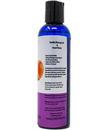 Peaches & Mango Flavored Massage Oil - Vegan Edible & Nourishing with Vitamin E | Relaxing Non-Sticky Full Body Massage Oil for Men & Women - 4 oz - Buy Online on GoSupps.com