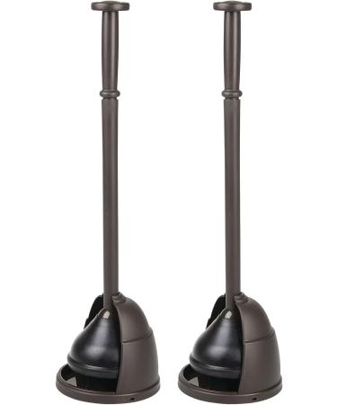 mDesign Hyde Collection Bronze Toilet Plunger Set with Compact Storage Holder - 2 Pack - Buy Online on GoSupps.com