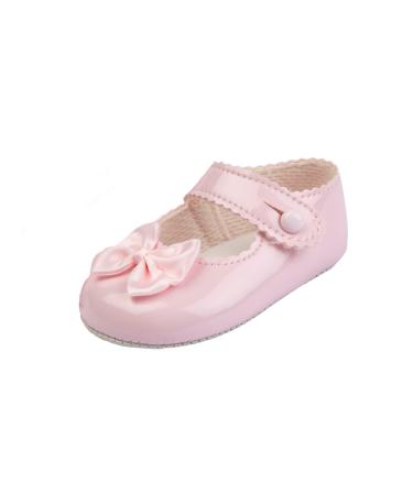 Early Days Baypods Baby Shoes for Girls Soft Soled Pre Walker Shoes Soft Faux Leather Baby Shoes Made in England 2 UK Child Pink Patent