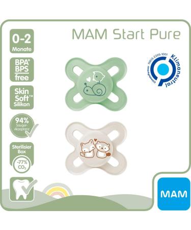 Buy MAM Skin Soft Silicone Pacifier Set for Newborns (0-2 Mo) - Includes Sterilizer Box & Pacifier Band | Extra Small Size - Shop Internationally! - Buy Online on GoSupps.com