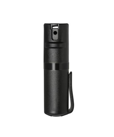 POM Pepper Spray Flip Top Pocket Clip - Maximum Strength OC Spray for Self Defense - Tactical Compact & Safe Design - 25 Bursts & 10 ft Range - Powerful & Accurate Stream Pattern Black and Black