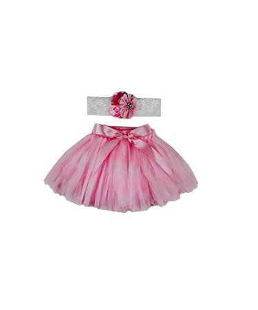 Matissa Newborn Baby Tutu Clothes Skirt Headdress Flower Photo Photography Prop Outfit Costume Light Pink (2)