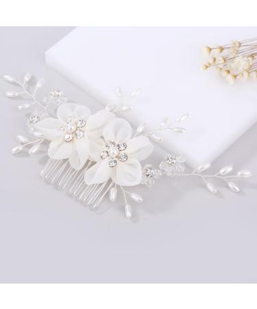 POPETPOP Hair Accessories for Prom Wedding Hair Accessories Bridal Headpiece Flower Girl Hair Accessories Pearl Headpiece for Wedding Flower Girl Headpiece White Beautiful Bride Flower Head - Buy Online on GoSupps.com