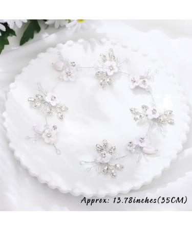 Edary Bridal Jewelry - Silver Wedding Hair Accessories Crystal Rhinestone Hairpieces for Women & Girls - Buy Online on GoSupps.com