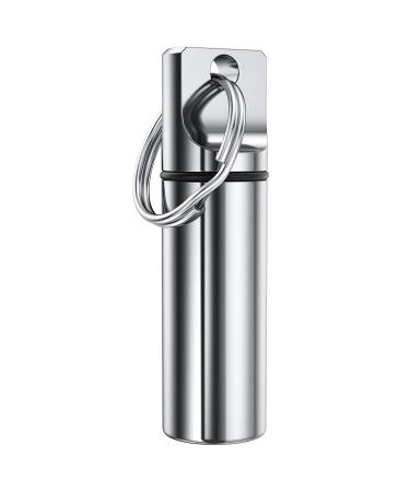 Small Pocket Pill Box Keychain , Aluminium Alloy Portable Mini Pill Organizer Case Container for Purse, Waterproof Metal Pill Holder Medicine Bottle for Outdoor Camping Travel (Silver) - Buy Online on GoSupps.com